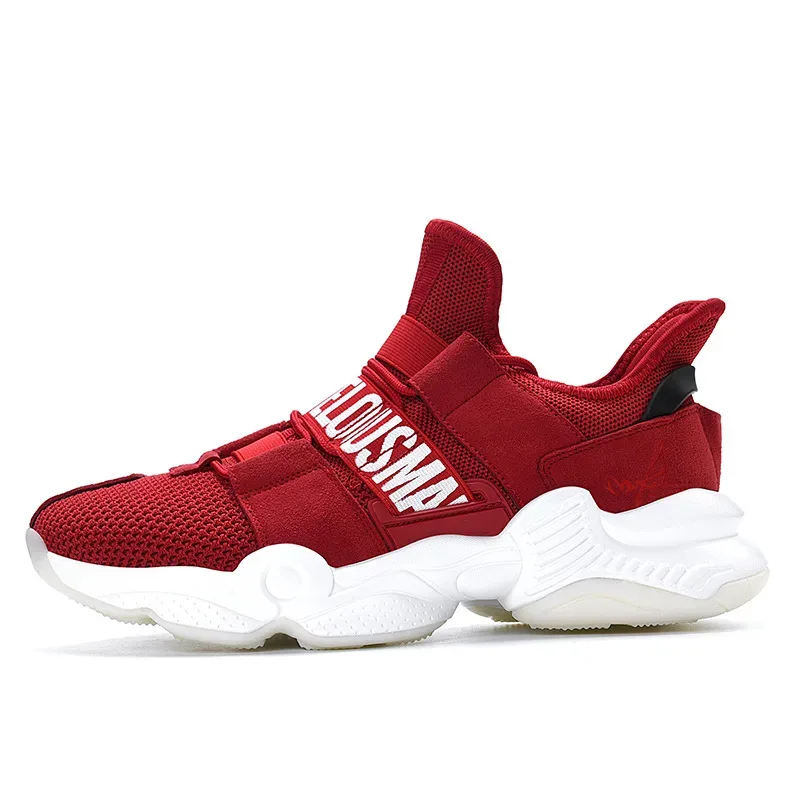 Men's Low-Top Lace-Up Casual Shoes, Thick Sole