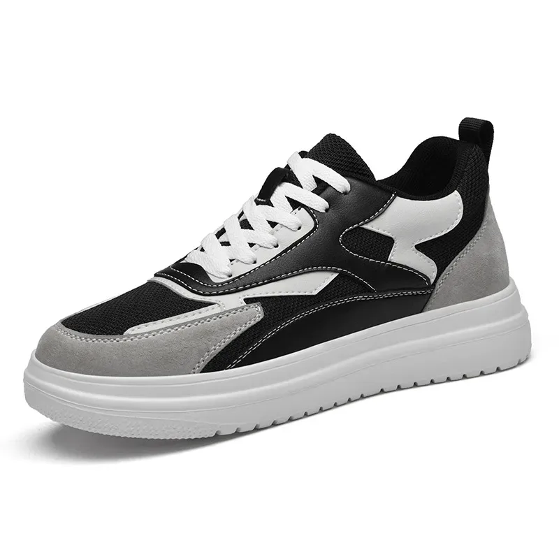 Men's Cowhide Casual Shoes with Height-Increasing Sole